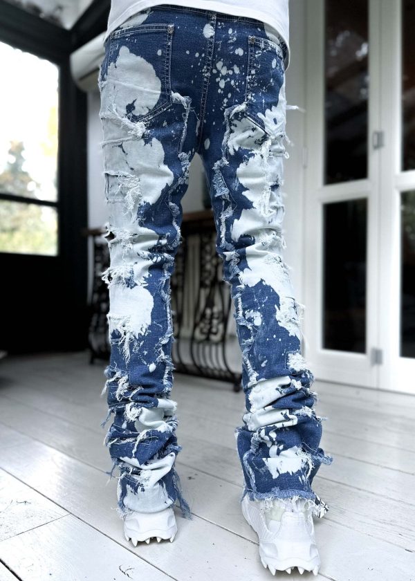 Aqua Blue Bleached Denim
