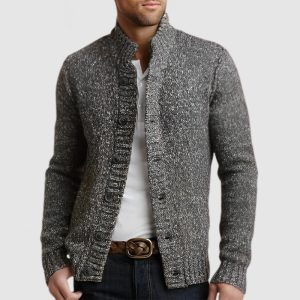 Men's Casual Stand Collar Button Knitted Cardigan