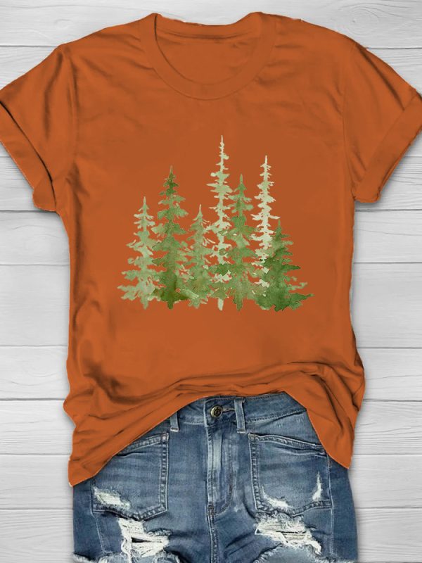 Pine Tree Print Women's T-shirt