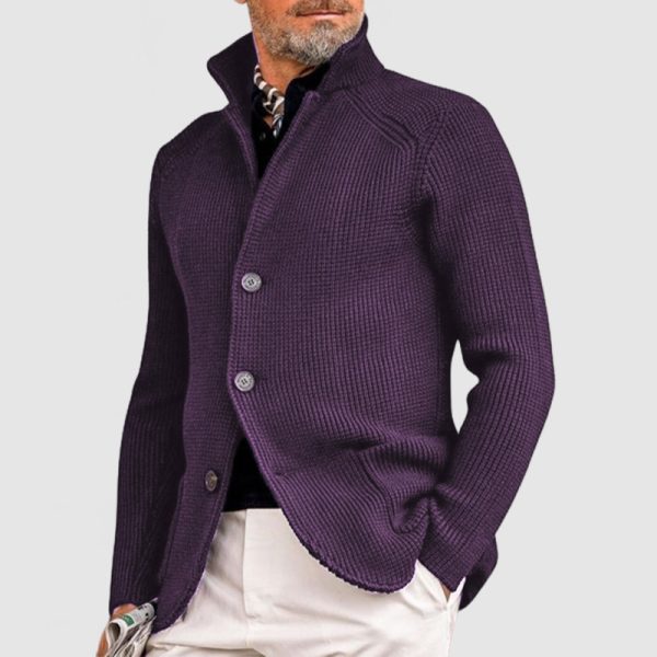 Gentlemen's Elegant Lapel Knitted Pocket Jacket( NEW )