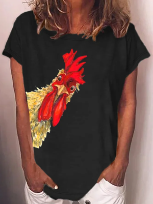 Chicken Rooster Print Women's T-shirt
