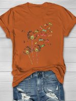 Dandelion Dragonfly Printed Women's T-shirt