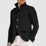 Gentlemen's Elegant Lapel Knitted Pocket Jacket( NEW )