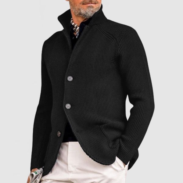 Gentlemen's Elegant Lapel Knitted Pocket Jacket( NEW )